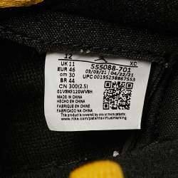 Pre Owned حذاء رياضي آير جوردانز 1 ريترو هاي أو جي نسيج وجلد أصفر/أسود بعنق مرتفع مقاس 46