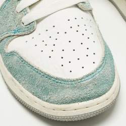 Pre Owned Air Jordans 1 Retro High Turbo Green Size 47 Green/White Suede and Leather High Top Sneakers