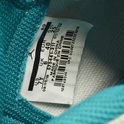 Pre Owned Air Jordans 1 Retro High Turbo Green Size 47 Green/White Suede and Leather High Top Sneakers