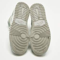 Pre Owned Air Jordans 1 Retro High Turbo Green Size 47 Green/White Suede and Leather High Top Sneakers