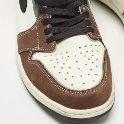 Pre Owned حذاء رياضي اير جوردن جوردن 1 ريترو هاي جلد أخضر/أبيض مقاس 44.5