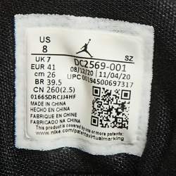 Pre Owned حذاء رياضي إير جوردن فلايت 45 قماش أسود وجلد براء لامع عنق مرتفع مقاس 41