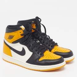 Pre Owned Air Jordans Jordan 1 Retro OG Taxi Size 38.5 Multicolor Leather High Top Sneakers