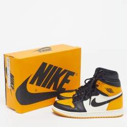 Pre Owned Air Jordans Jordan 1 Retro OG Taxi Size 38.5 Multicolor Leather High Top Sneakers