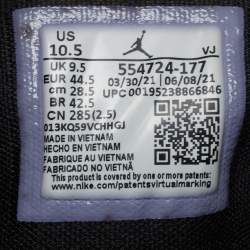 Pre Owned Air Jordans 1 Retro High Size 44.5 Tricolor Leather OG Pollen High Top Sneakers