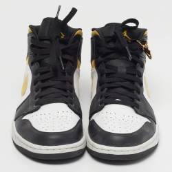 Pre Owned Air Jordans 1 Retro High Size 44.5 Tricolor Leather OG Pollen High Top Sneakers