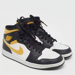 Pre Owned Air Jordans 1 Retro High Size 44.5 Tricolor Leather OG Pollen High Top Sneakers
