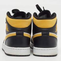Pre Owned Air Jordans 1 Retro High Size 44.5 Tricolor Leather OG Pollen High Top Sneakers