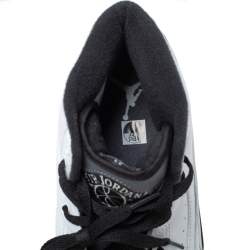 Pre Owned Air Jordan 2 White/Black Leather And Rubber Wing It Lace Up Sneakers Size 42.5