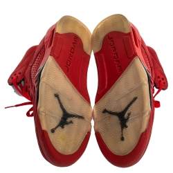 Air Jordan Red Suede Boys' 5 Retro Sneakers Size 42.5