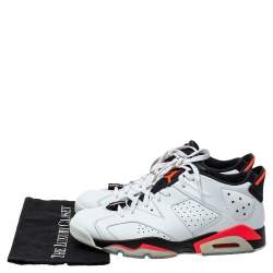 Air Jordans White Leather 6 Retro Infrared Size 44
