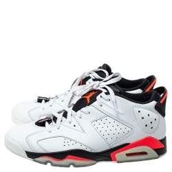 Air Jordans White Leather 6 Retro Infrared Size 44