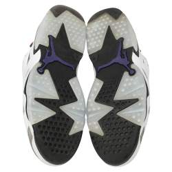 Pre Owned Air Jordan White/Grey Leather And Suede Jordan 6 Retro Flight Nostalgia Sneakers Size 47.5