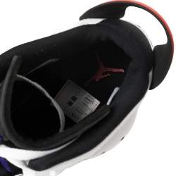 Pre Owned Air Jordan White/Grey Leather And Suede Jordan 6 Retro Flight Nostalgia Sneakers Size 47.5