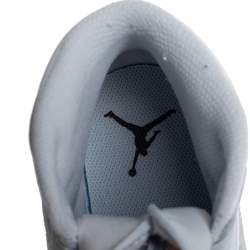 Pre Owned Air Jordan 1 Mid Grey/White Leather Camo High Top Sneakers Size 43