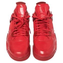 Pre Owned Air Jordan 4 Red Patent Leather 11Lab4 Sneaker Size 46