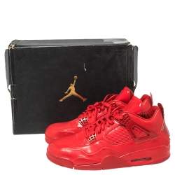 Pre Owned Air Jordan 4 Red Patent Leather 11Lab4 Sneaker Size 46