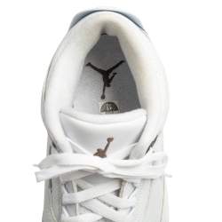 Pre Owned Air Jordan 3 Retro White Leather Mocha Sneakers Size 46