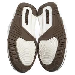 Pre Owned Air Jordan 3 Retro White Leather Mocha Sneakers Size 46