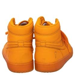 Pre Owned Air Jordan x Nike Orange Leather Air Jordan 1 Retro High Gatorade Sneakers Sjze 46