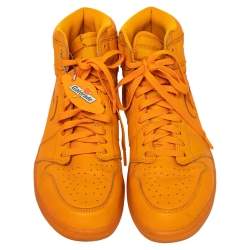 Pre Owned Air Jordan x Nike Orange Leather Air Jordan 1 Retro High Gatorade Sneakers Sjze 46