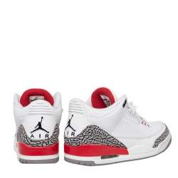 Jordan White Leather Air Jordan 3 Retro Hall of Fame Sneakers Size 46