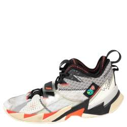 Jordan White Leather and Mesh Why Not? Zer0.3 "Unite" Low Top Sneakers Size 42.5