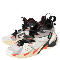 Jordan White Leather and Mesh Why Not? Zer0.3 "Unite" Low Top Sneakers Size 42.5