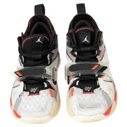 Jordan White Leather and Mesh Why Not? Zer0.3 "Unite" Low Top Sneakers Size 42.5