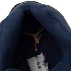 Air Jordan Metallic Blue/Bronze Leather Retro 5 Sneakers Size 41