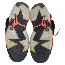 Pre Owned Air Jordan Black Nubuck Leather 6 Retro  Infrared  High Top Sneakers Size 41