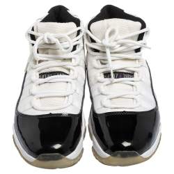 Air Jordan Black/White Fabric and Patent Leather Jordan 11 Retro Concord Sneakers Size 41