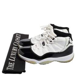 Air Jordan Black/White Fabric and Patent Leather Jordan 11 Retro Concord Sneakers Size 41