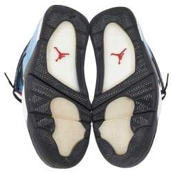 Pre Owned Jordan x Travis Scott Blue Nubuck Leather Air Jordan 4 Retro Cactus Jack Sneakers Size 47