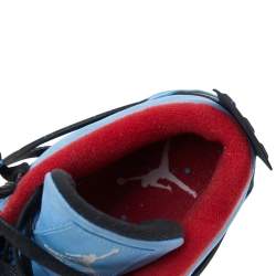Pre Owned Jordan x Travis Scott Blue Nubuck Leather Air Jordan 4 Retro Cactus Jack Sneakers Size 47