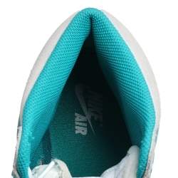 Air Jordan Turbo Green/White Suede And Leather Jordan 1 Retro High Sneakers Size 47
