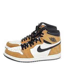 Pre Owned Air Jordan Tricolor Leather Air Jordan 1 Retro High OG 'Rookie of the Year' Sneakers Size 47