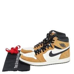 Pre Owned Air Jordan Tricolor Leather Air Jordan 1 Retro High OG 'Rookie of the Year' Sneakers Size 47