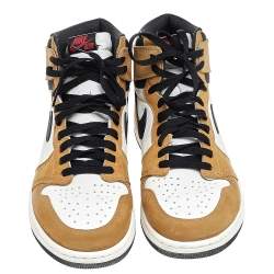 Pre Owned Air Jordan Tricolor Leather Air Jordan 1 Retro High OG 'Rookie of the Year' Sneakers Size 47