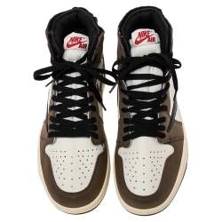 Air Jordan Multicolor Leather 1 Retro COJP High Top Sneakers Size 43