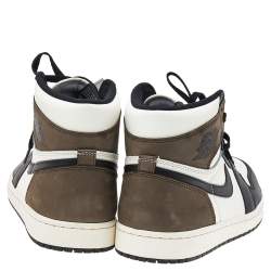 Air Jordan x Nike Tricolor Leather Air Jordan 1 Retro High OG Dark Mocha High Top Sneakers Size 44