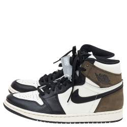 Air Jordan x Nike Tricolor Leather Air Jordan 1 Retro High OG Dark Mocha High Top Sneakers Size 44