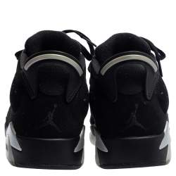 Air Jordan Black Suede Chrome Jordan 6 Retro Low Sneakers Size 42.5