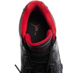 Pre Owned Air Jordan Black/Gym Red Leather Jordan 9 Retro Low Sneakers Size 42.5