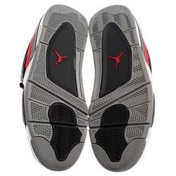 Pre Owned Air Jordan Fire Red/Black Nubuck Leather Toro Bravo Jordan 4 Retro Sneakers Size 42