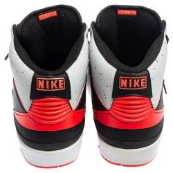 Pre Owned Air Jordan 2 Multicolor Leather Lace Up Retro Sneakers Size 42