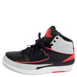 Pre Owned Air Jordan 2 Multicolor Leather Lace Up Retro Sneakers Size 42