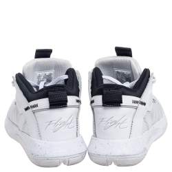 Nike Air Jordan White/Black Leather And Mesh High Top Sneakers Size 43