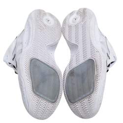 Nike Air Jordan White/Black Leather And Mesh High Top Sneakers Size 43