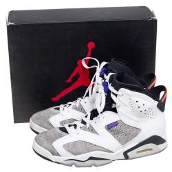 Air Jordan Grey/White Suede And Leather Retro 5 Sneakers Size 44